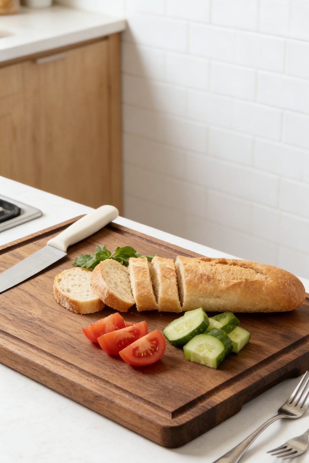 Elegant GrainGlow Walnut Serving Board Used as a Charcuterie and Cheese Platter with Natural Wood Glow