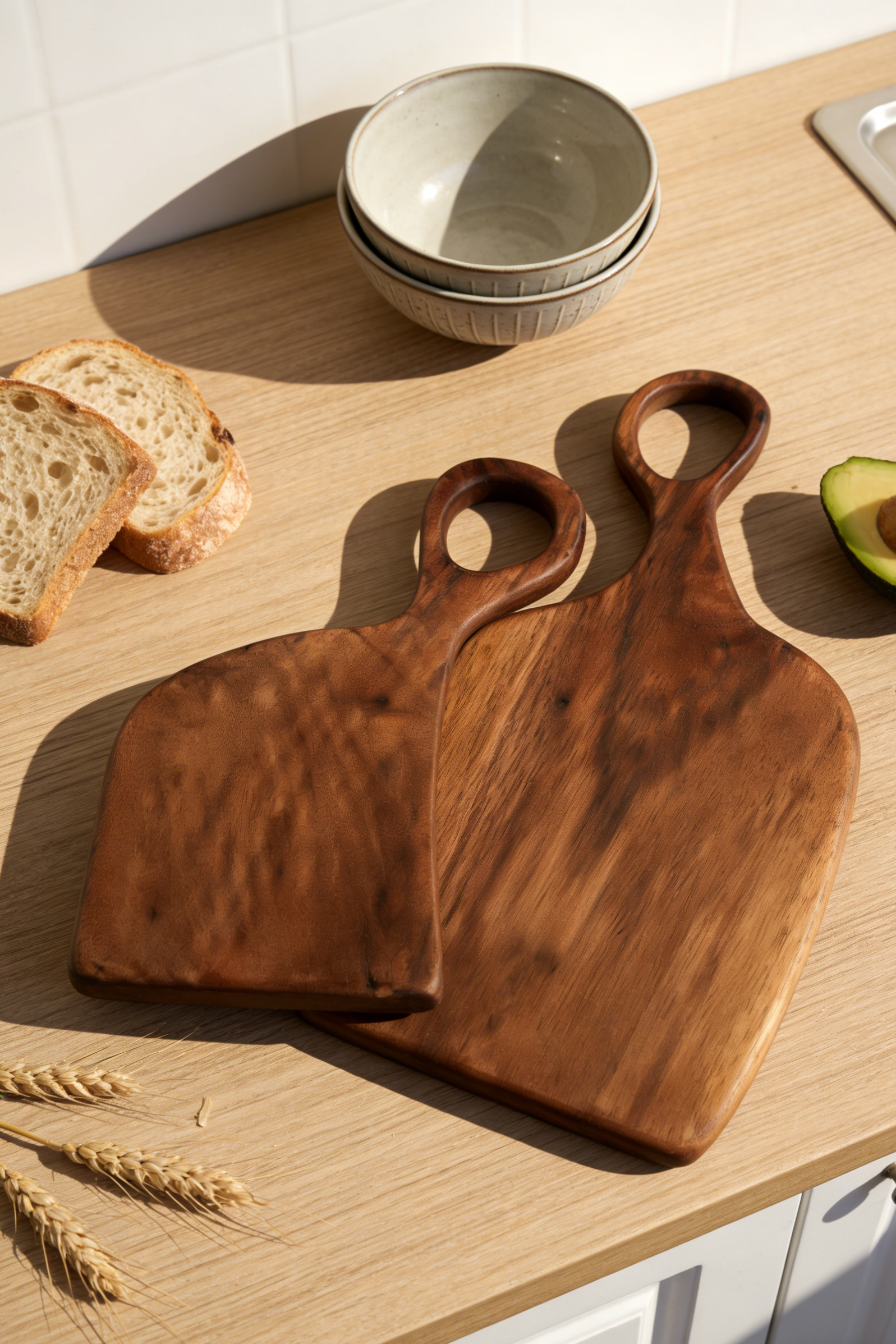 Meaningful gift idea: Intertwined couple's cutting board set for shared cooking and home decor - GrainGlow