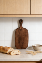 Start your morning ritual with a handcrafted walnut breakfast board for toast and coffee - GrainGlow