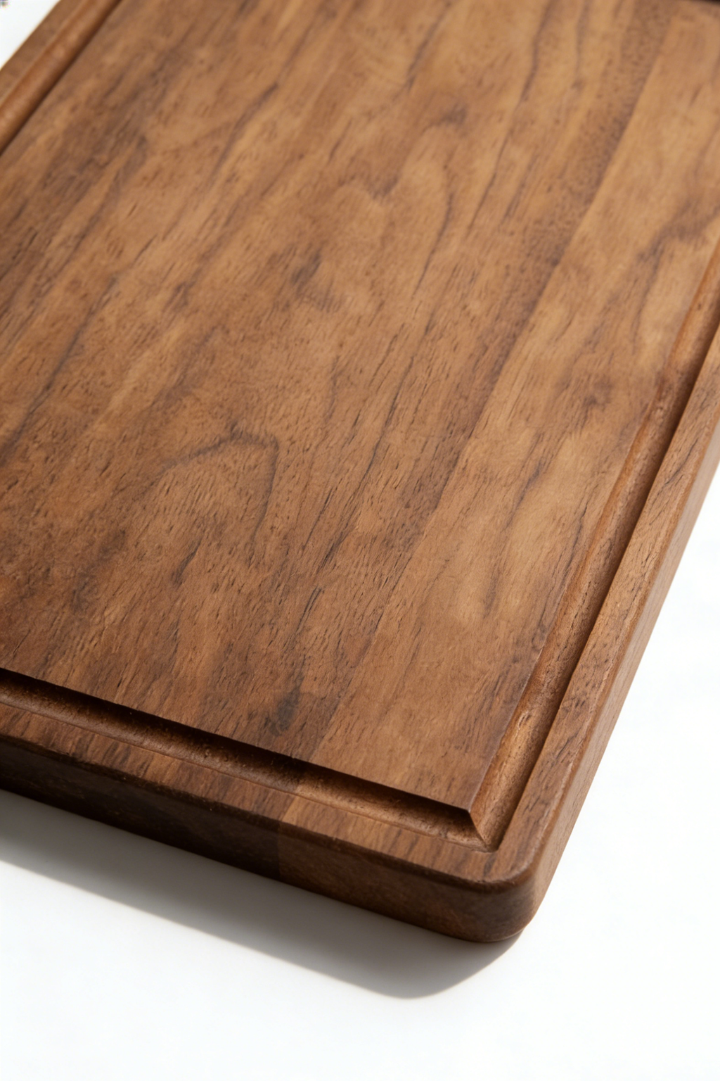 Natural wood grain texture of sustainably sourced black walnut with a smooth food-safe finish